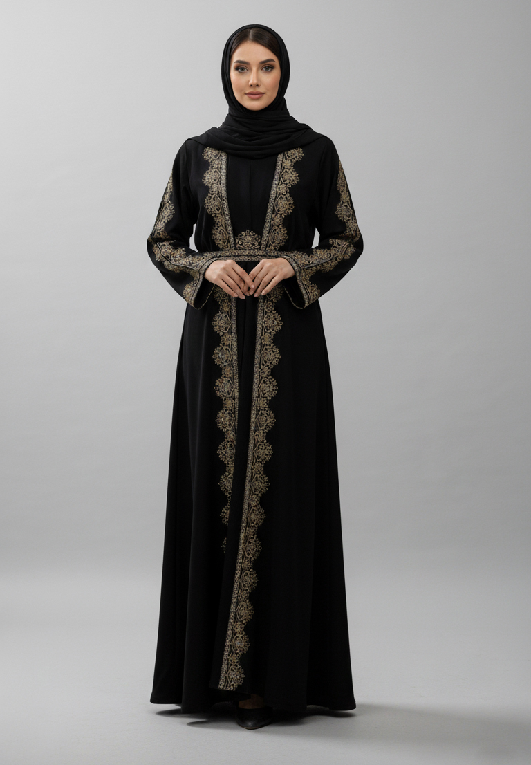 Noor Fashion- চেরি জর্জেট ডাবল পার্ট বোরকা