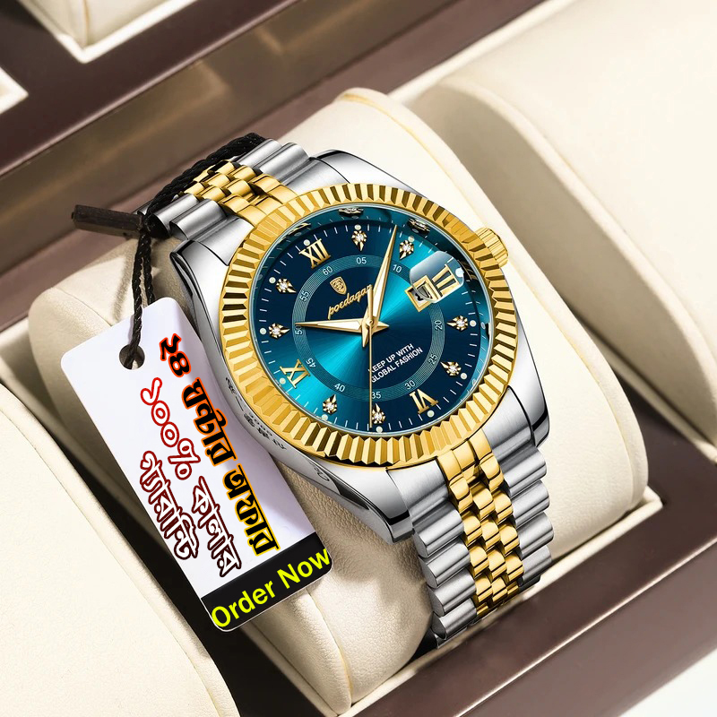 Silver+Golden+Blue🕰️ POEDAGAR 910 – আভিজাত্যের প্রতিটি মুহূর্তে আপনার সঙ্গী