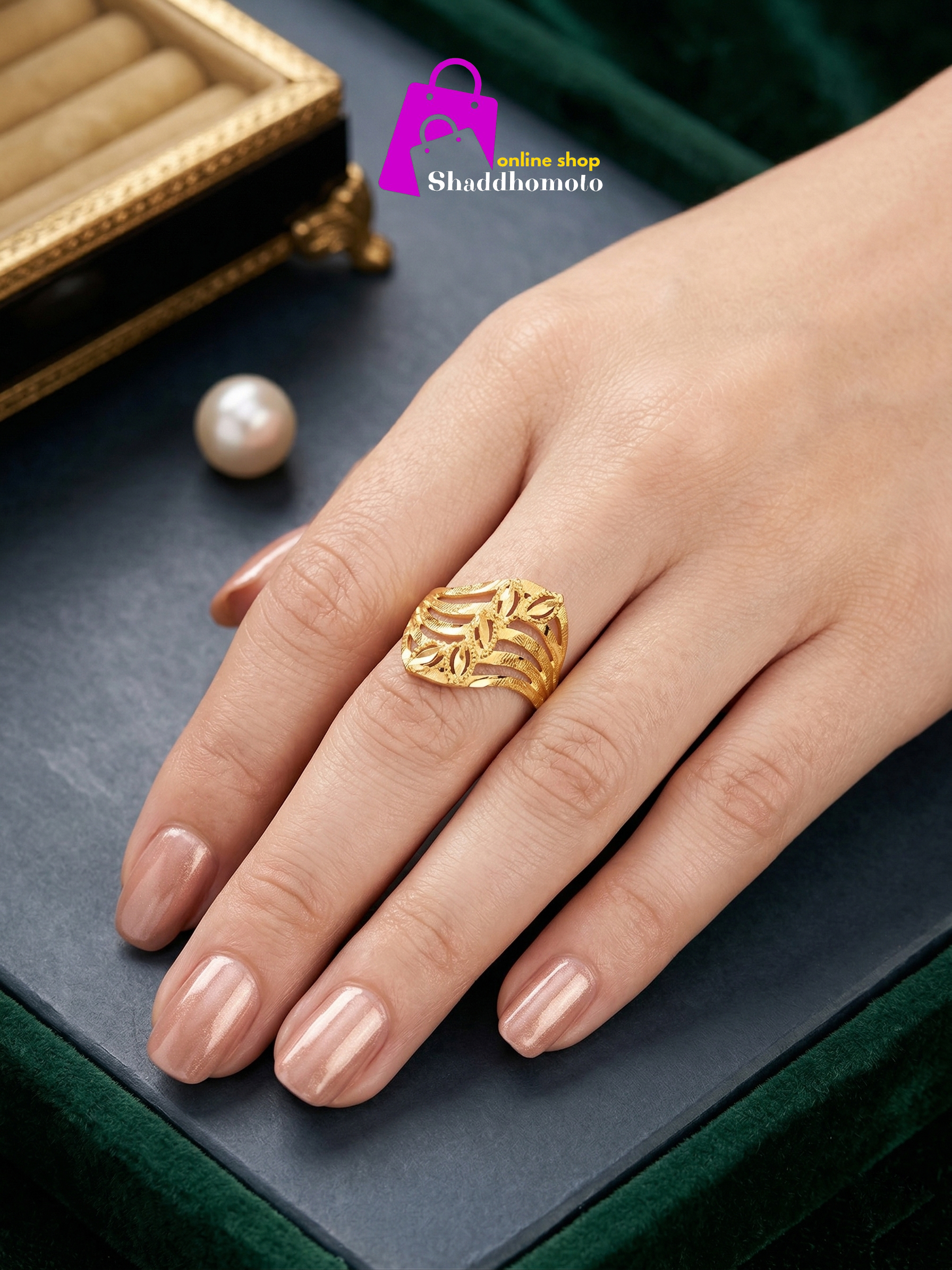 Dubai gold design finger ring 002