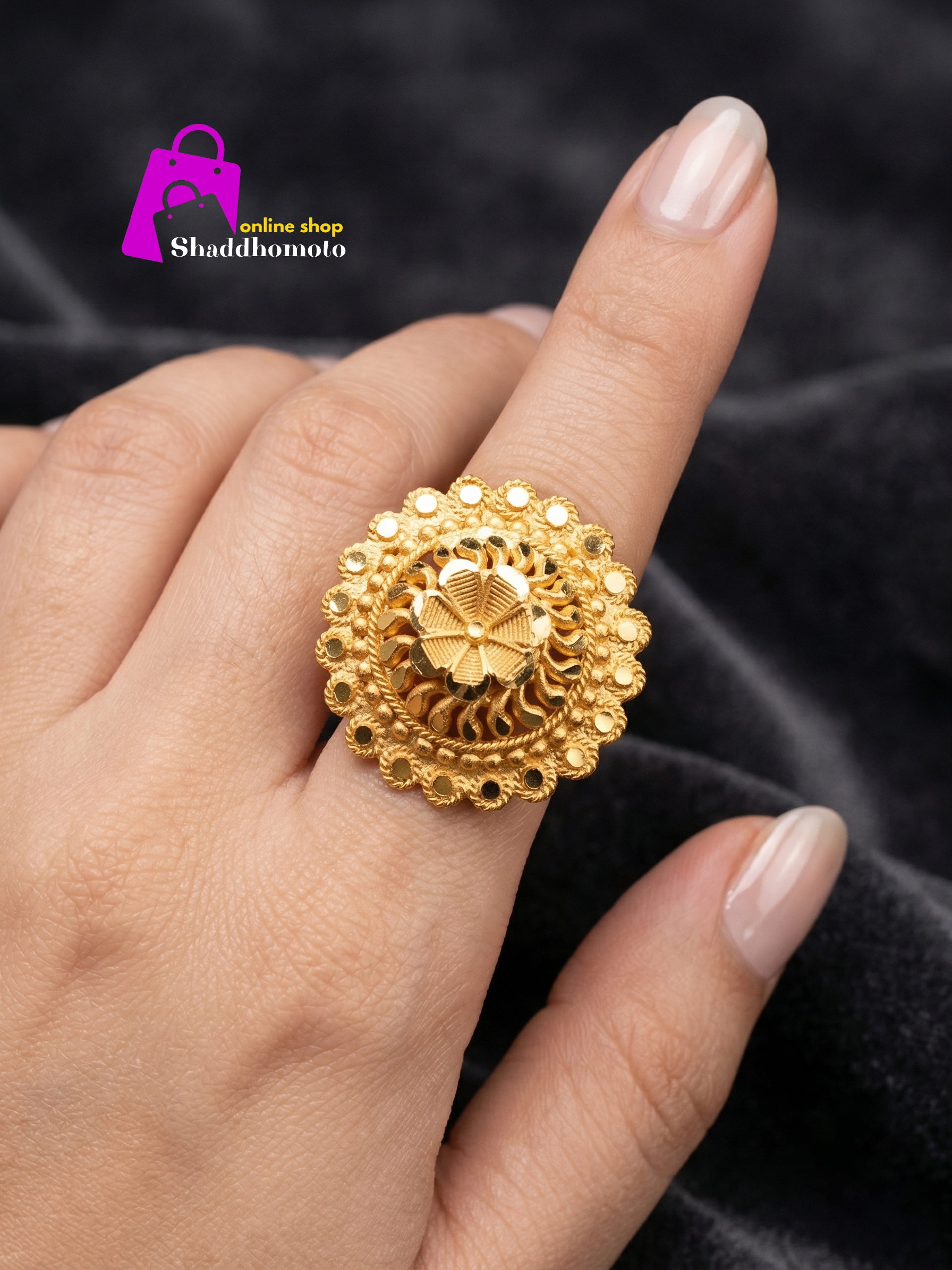 Dubai gold design finger ring 004