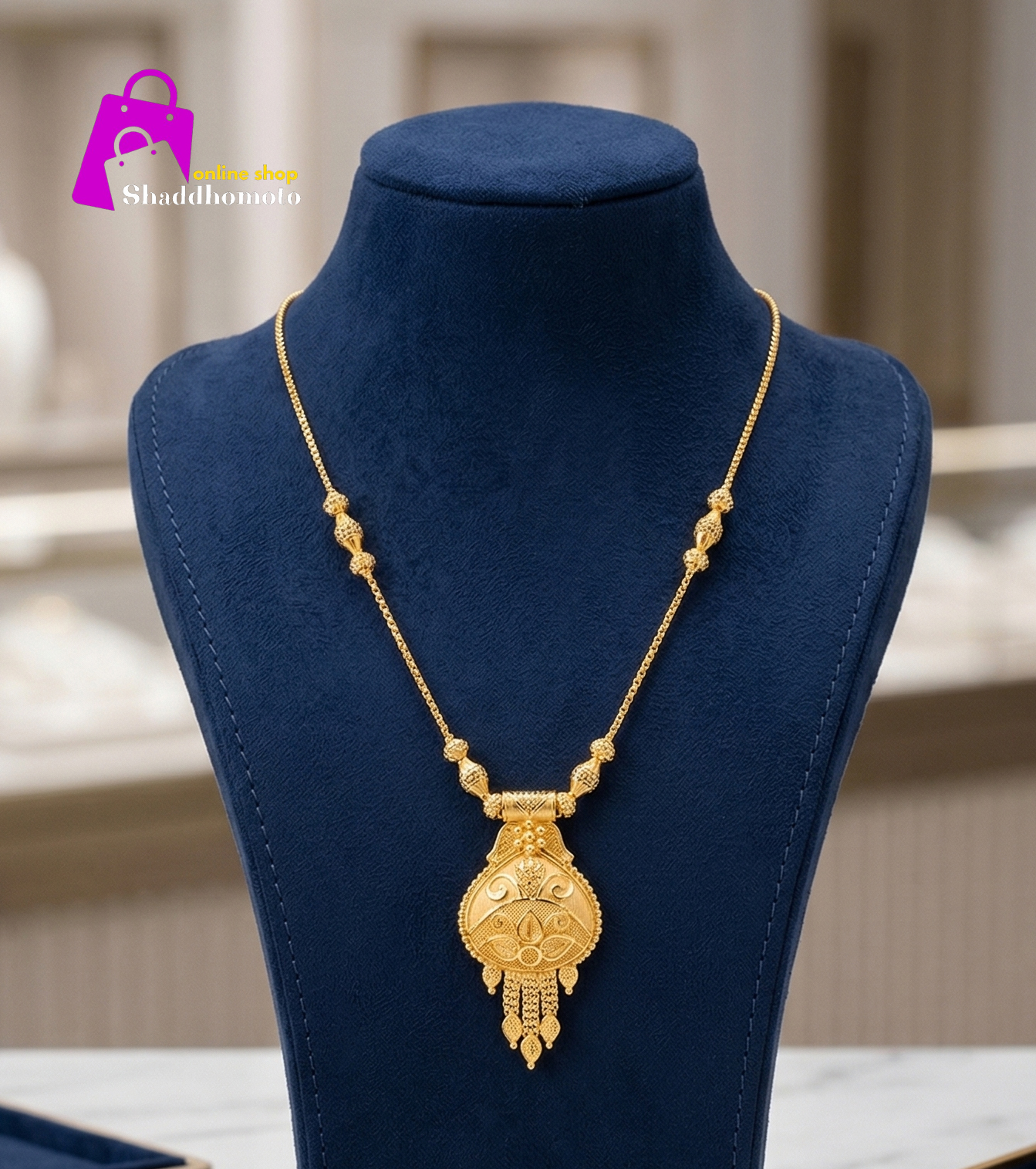 Dubai gold design chain with locket 005