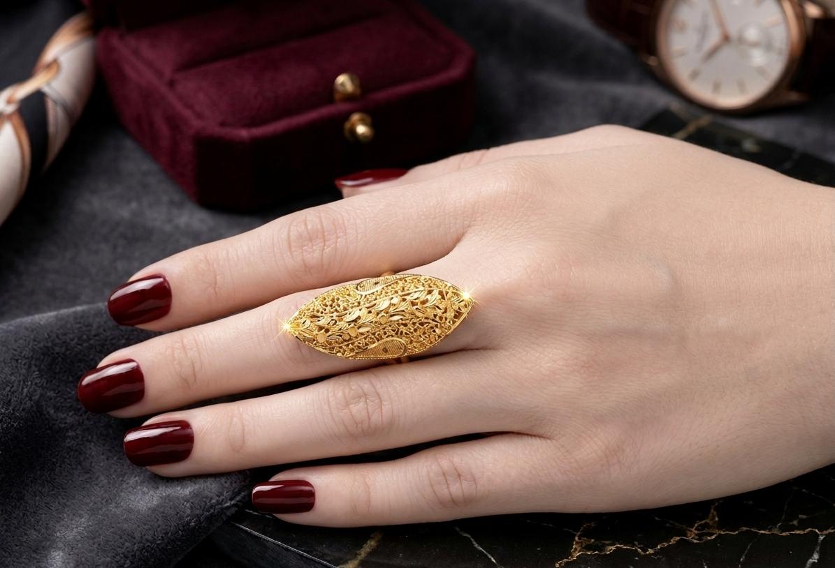 Dubai gold design finger ring 010